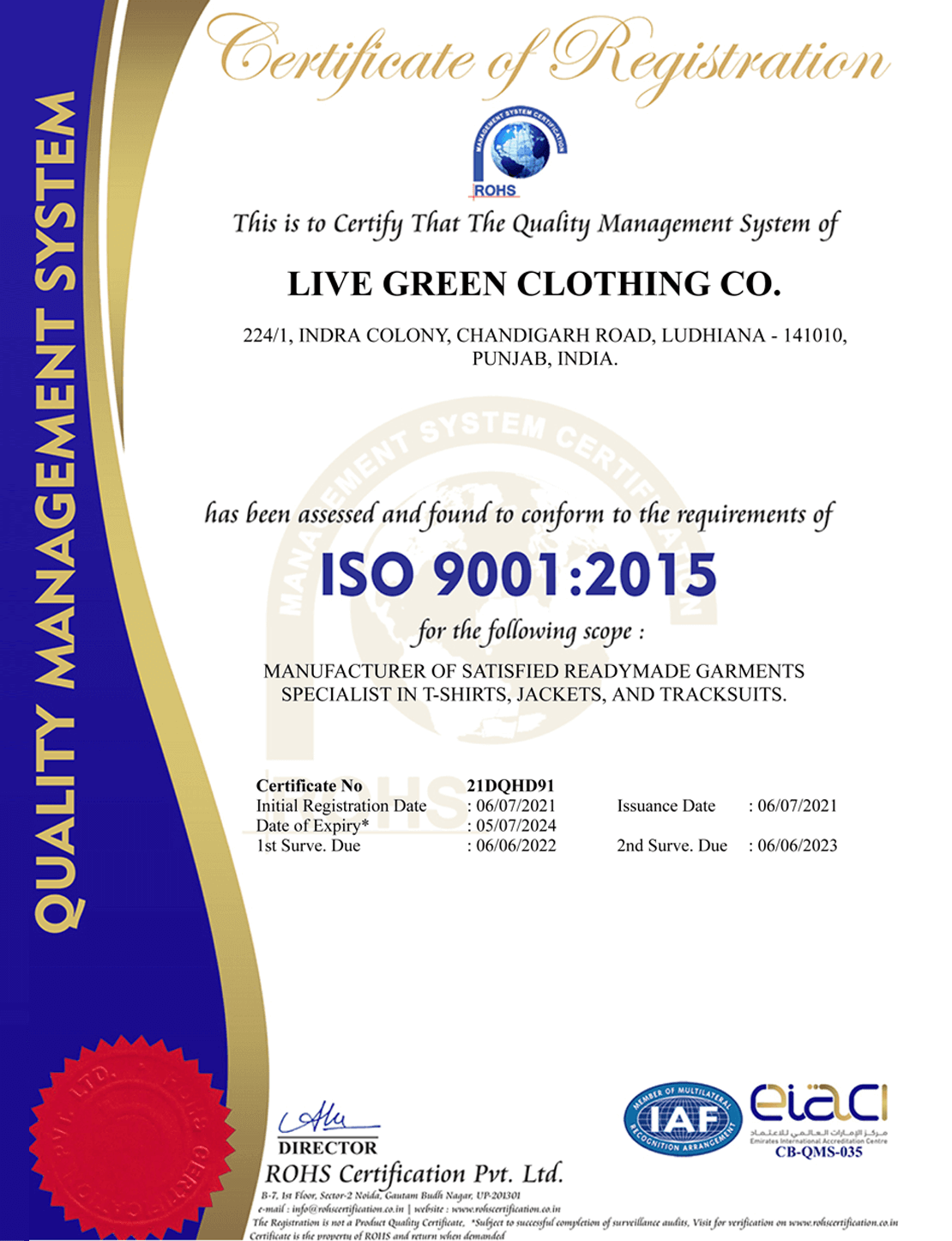 ISO 9001:2015 Certificate